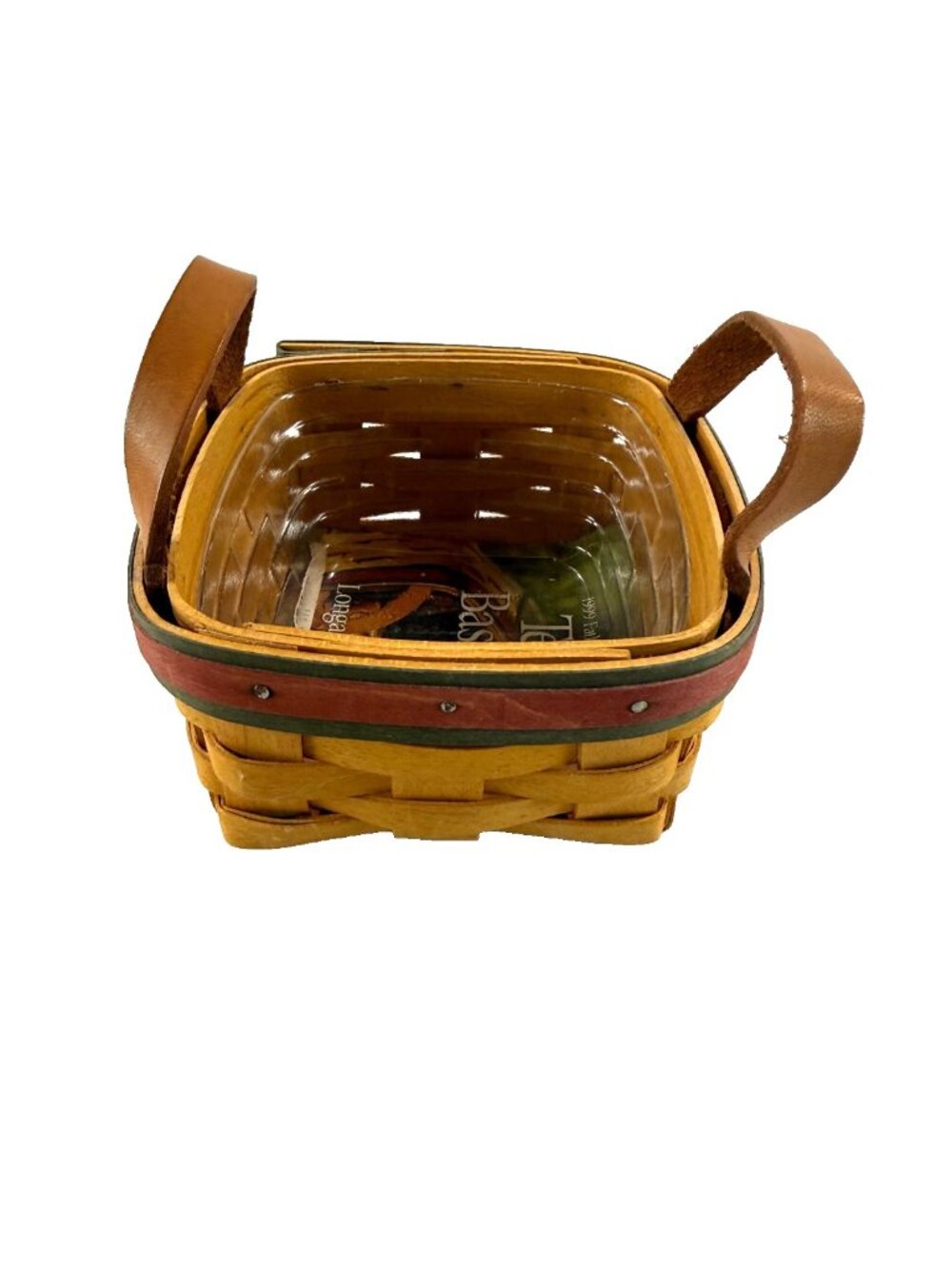 1999 Longaberger Father's Day Tee Basket w/Protector 5.25"L x 5"W x 3"H Vintage